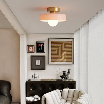 Plafondlamp Modern Rond met Glazen Bol en Schijfkap