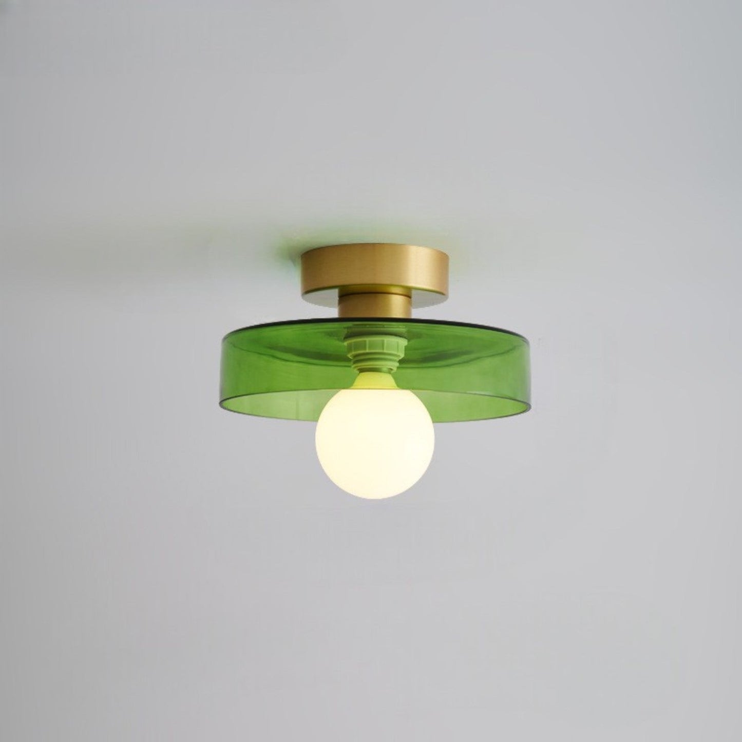 Plafondlamp Modern Rond met Glazen Bol en Schijfkap