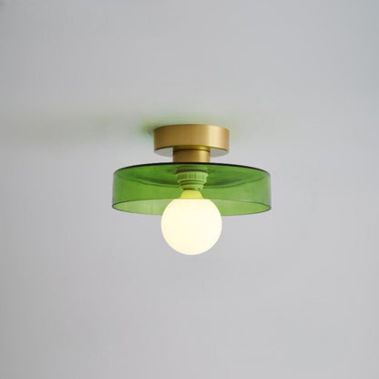 Plafondlamp Modern Rond met Glazen Bol en Schijfkap