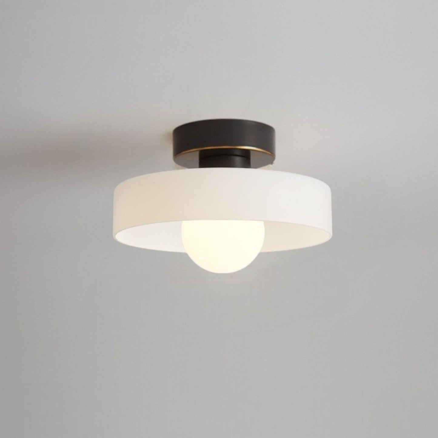 Plafondlamp Modern Rond met Glazen Bol en Schijfkap