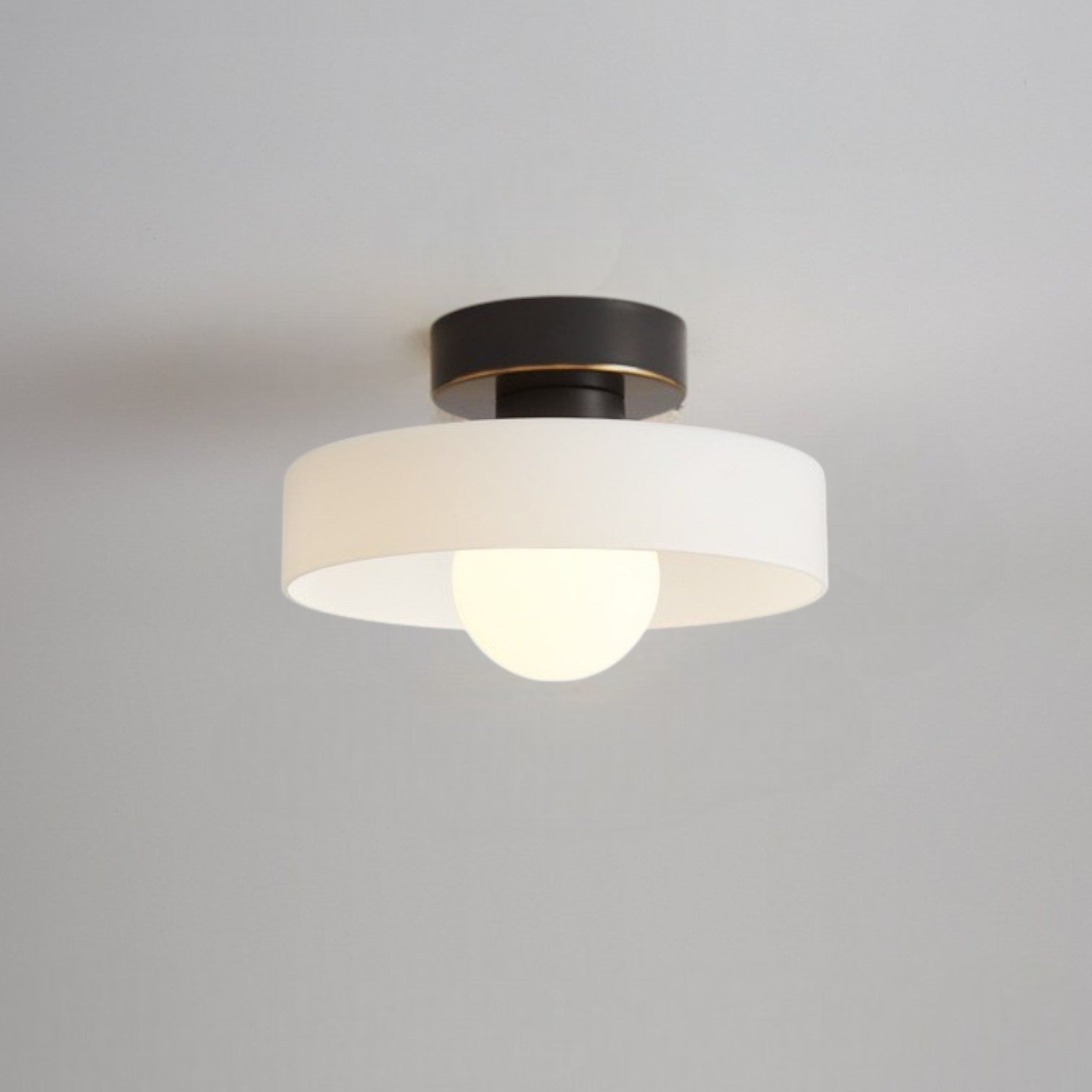 Plafondlamp Modern Rond met Glazen Bol en Schijfkap