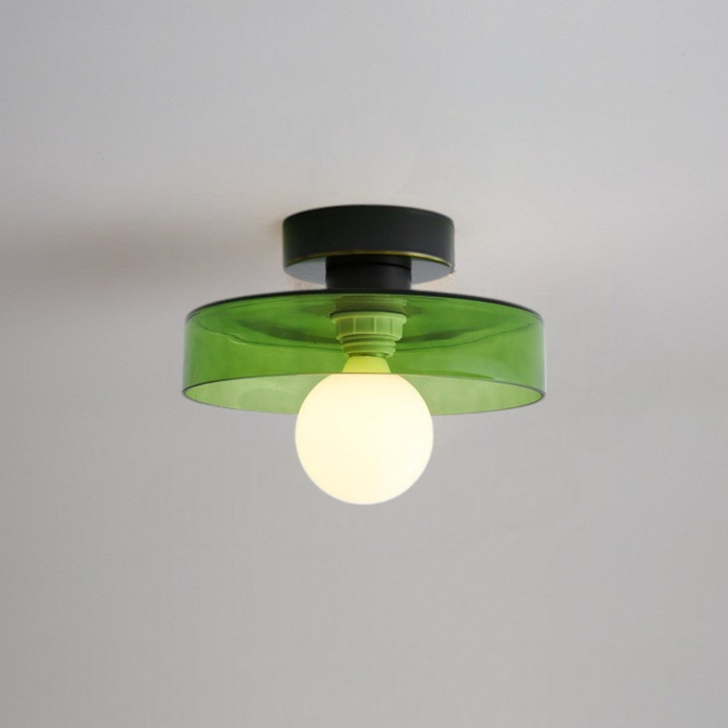 Plafondlamp Modern Rond met Glazen Bol en Schijfkap