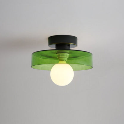 Plafondlamp Modern Rond met Glazen Bol en Schijfkap
