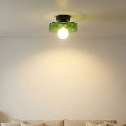 Plafondlamp Modern Rond met Glazen Bol en Schijfkap