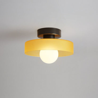 Plafondlamp Modern Rond met Glazen Bol en Schijfkap