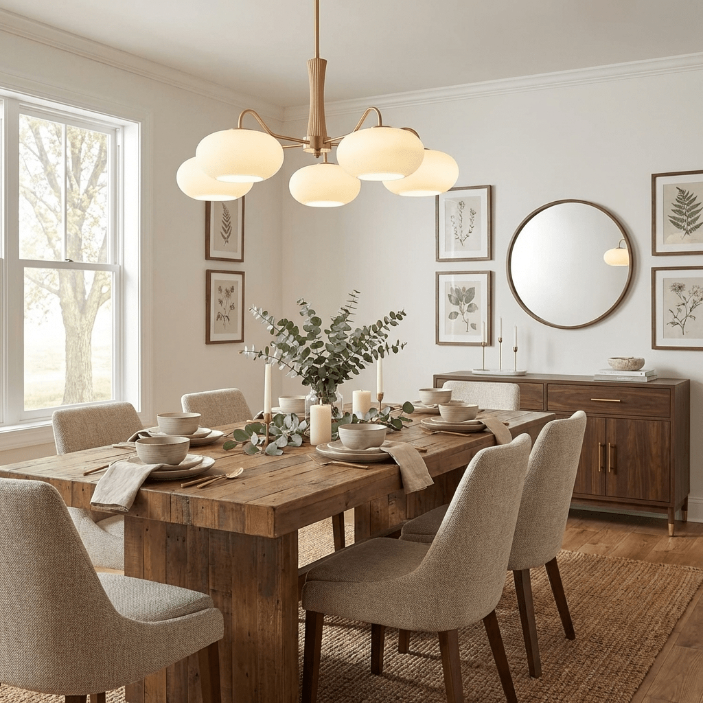 Plafondlamp Retro met Glazen Kappen en Messing Armen