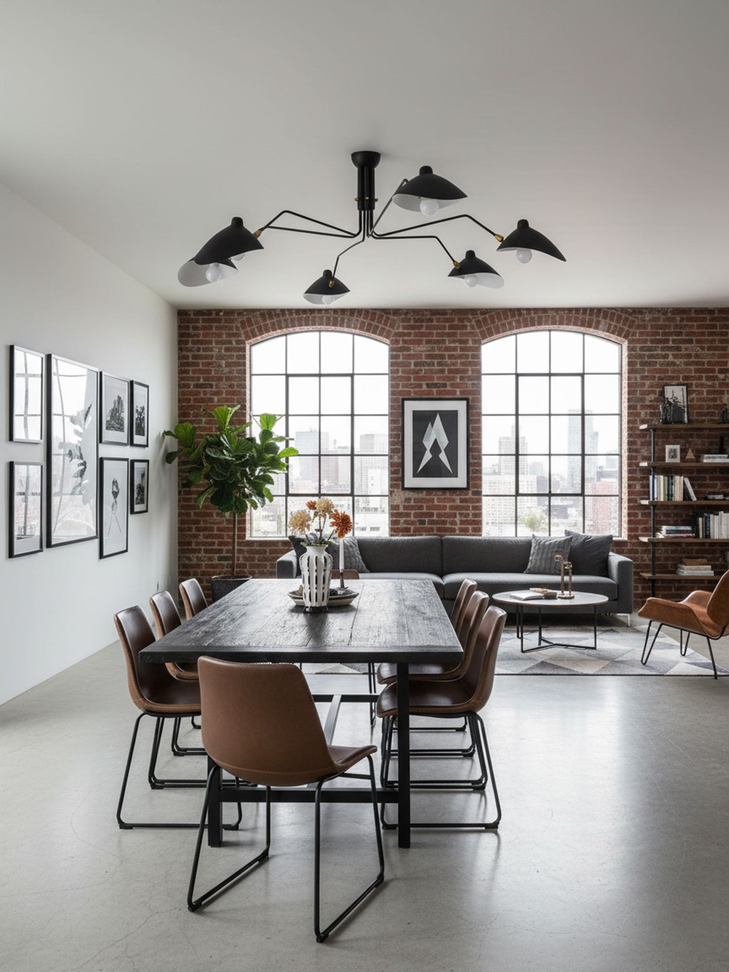 Plafondlamp Retro met Meerdere Armen en Verstelbare Spots