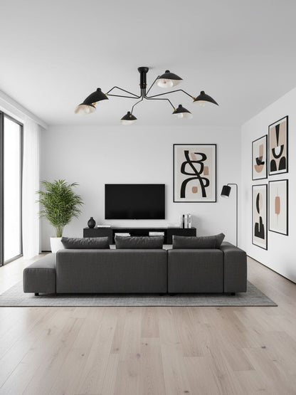 Plafondlamp Retro met Meerdere Armen en Verstelbare Spots