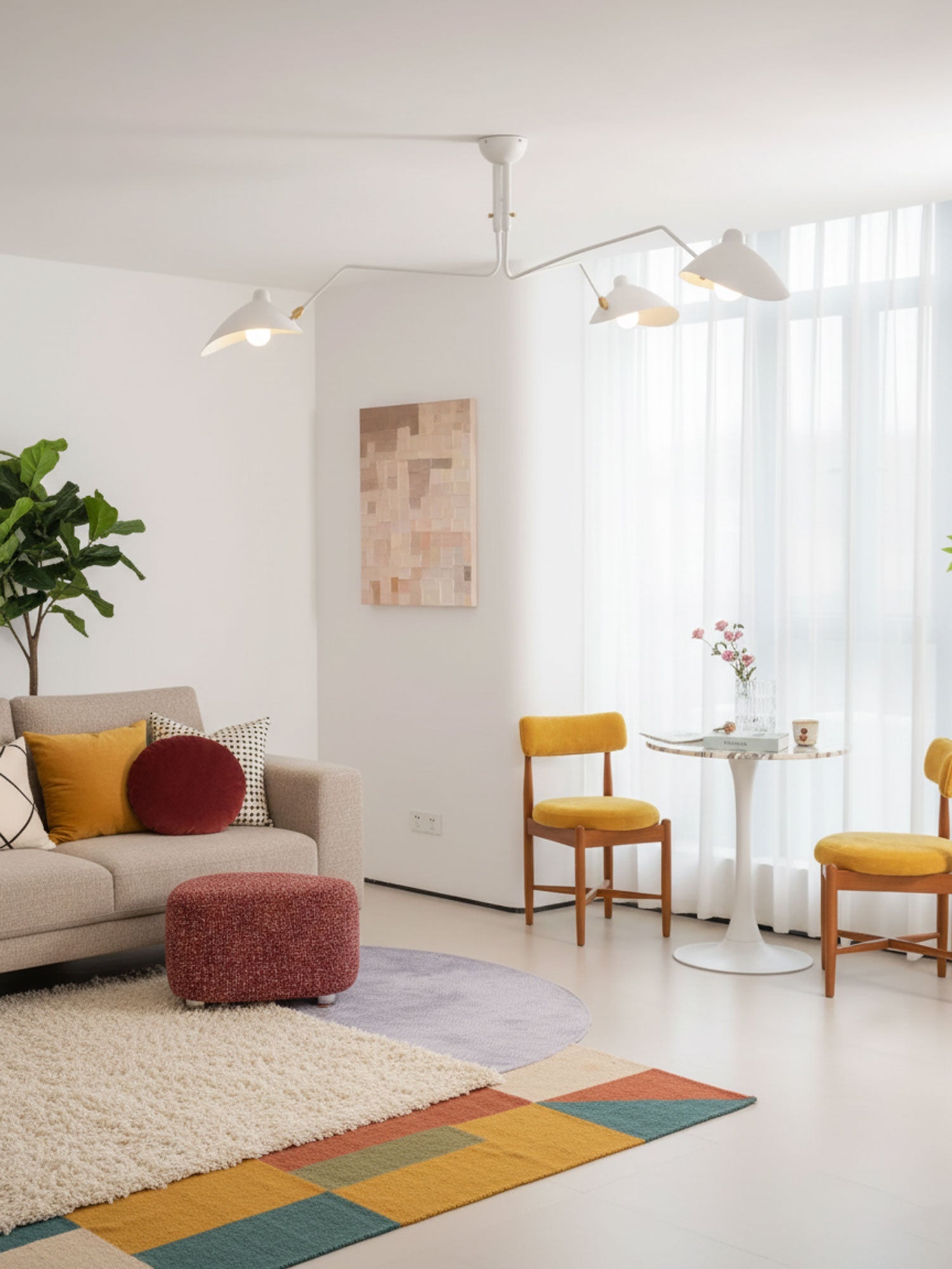 Plafondlamp Retro met Meerdere Armen en Verstelbare Spots