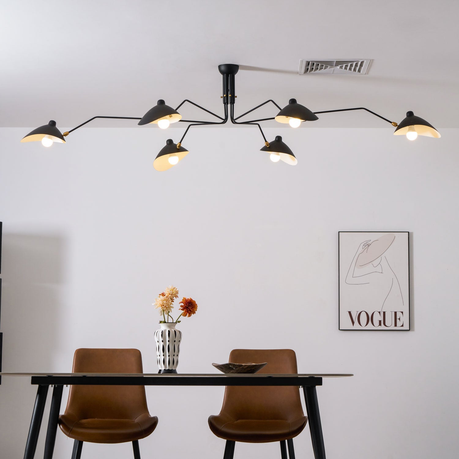 Plafondlamp Retro met Meerdere Armen en Verstelbare Spots