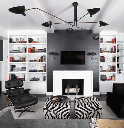 Plafondlamp Retro met Meerdere Armen en Verstelbare Spots