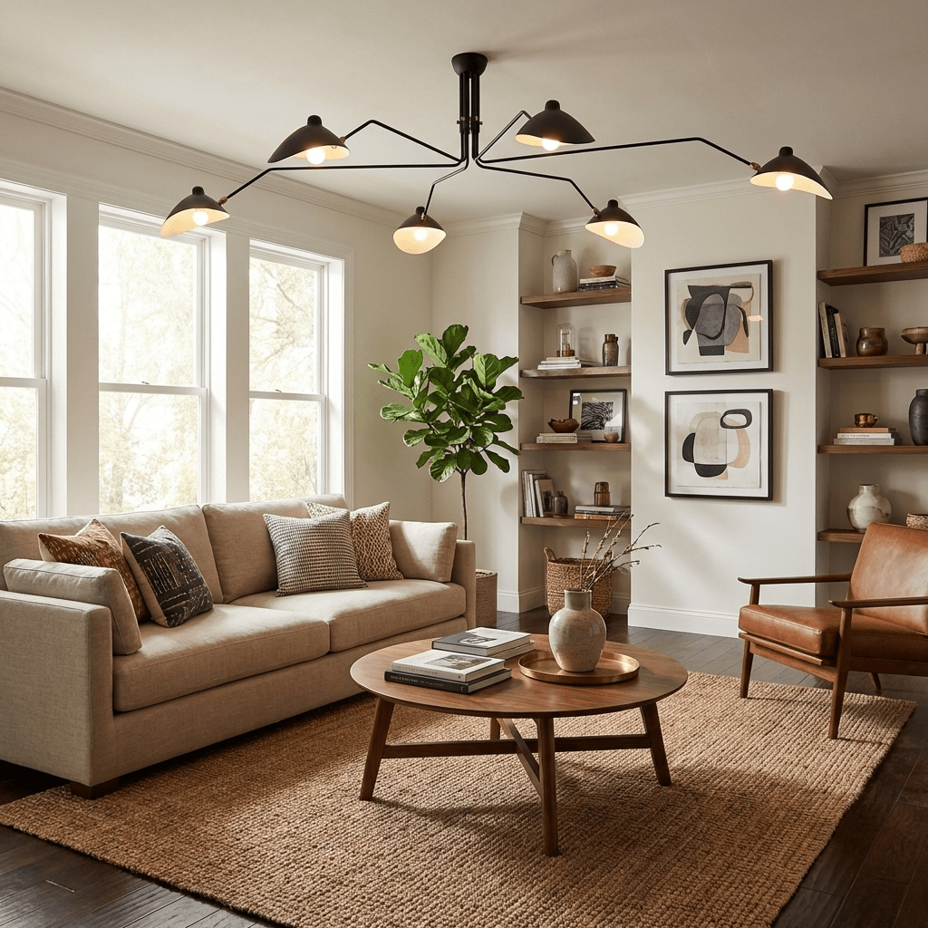 Plafondlamp Retro met Meerdere Armen en Verstelbare Spots