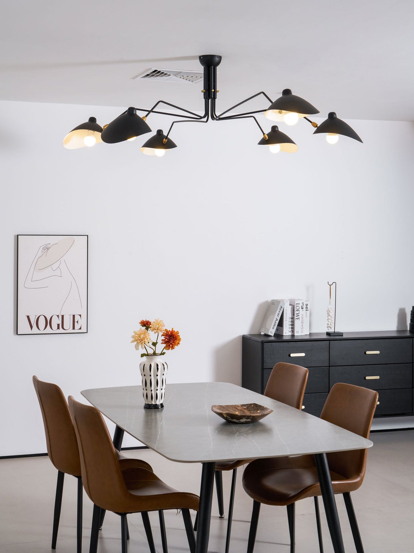 Plafondlamp Retro met Meerdere Armen en Verstelbare Spots