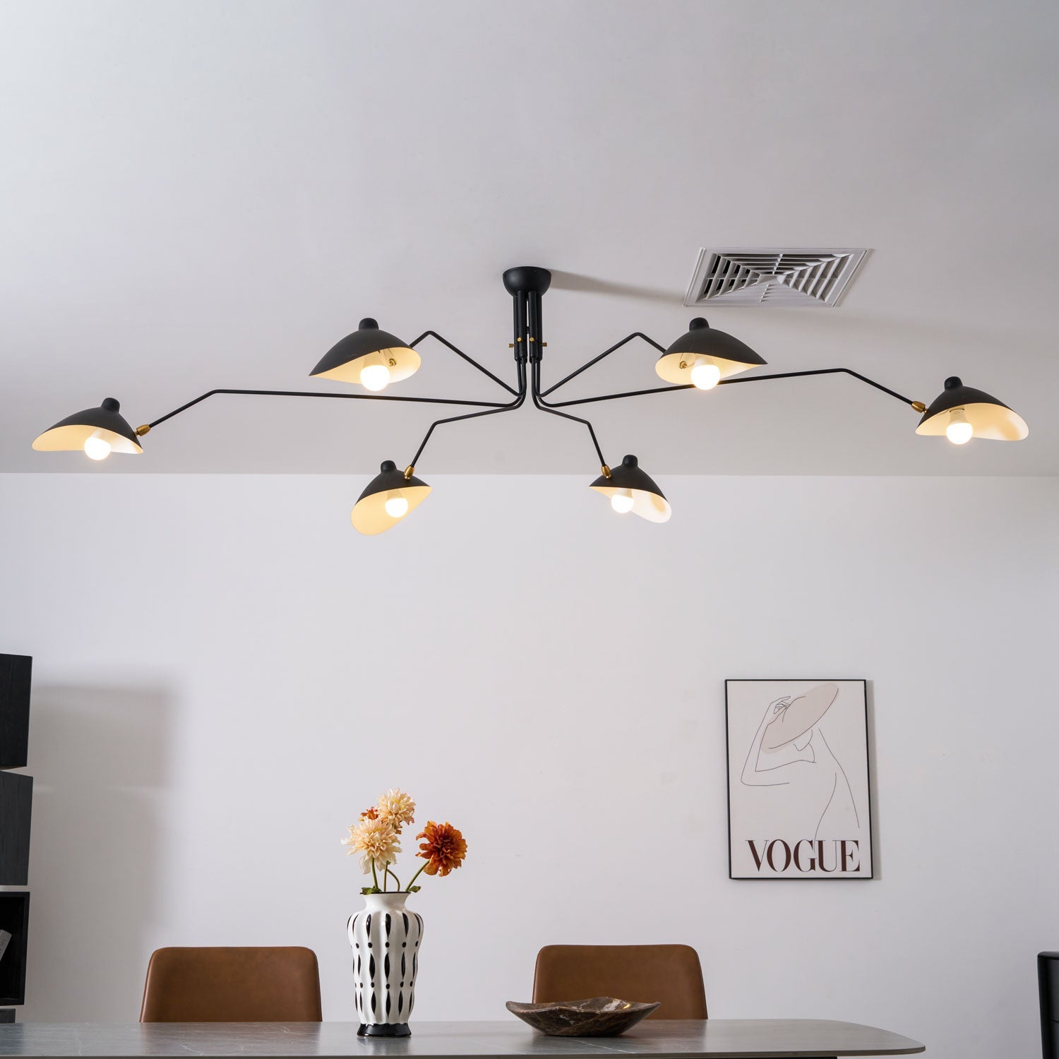Plafondlamp Retro met Meerdere Armen en Verstelbare Spots ##POS:89##
