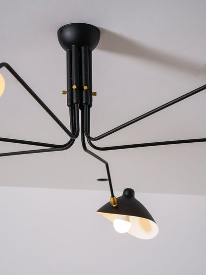 Plafondlamp Retro met Meerdere Armen en Verstelbare Spots