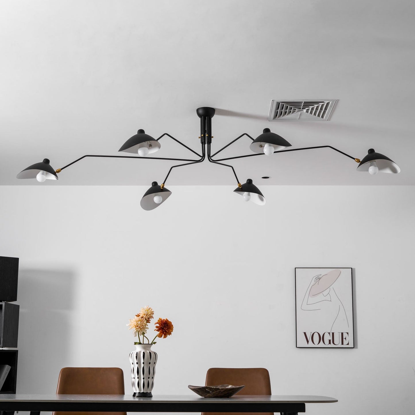 Plafondlamp Retro met Meerdere Armen en Verstelbare Spots