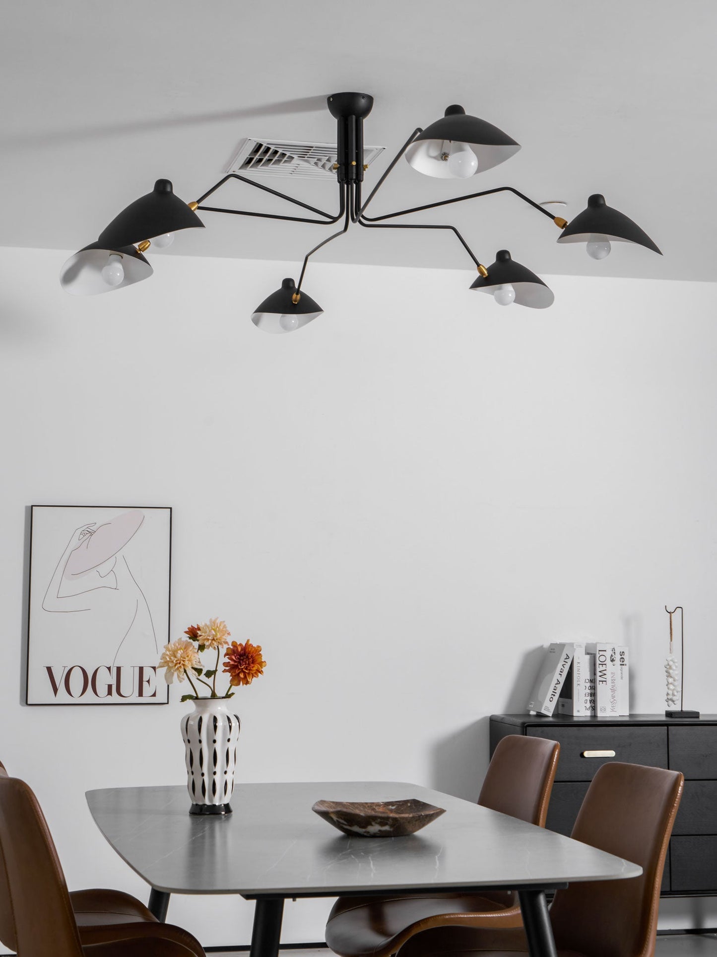 Plafondlamp Retro met Meerdere Armen en Verstelbare Spots