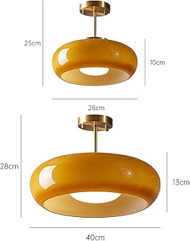 Plafondlamp Retro met Ronde Glazen Kap in Semi-Inbouw Stijl