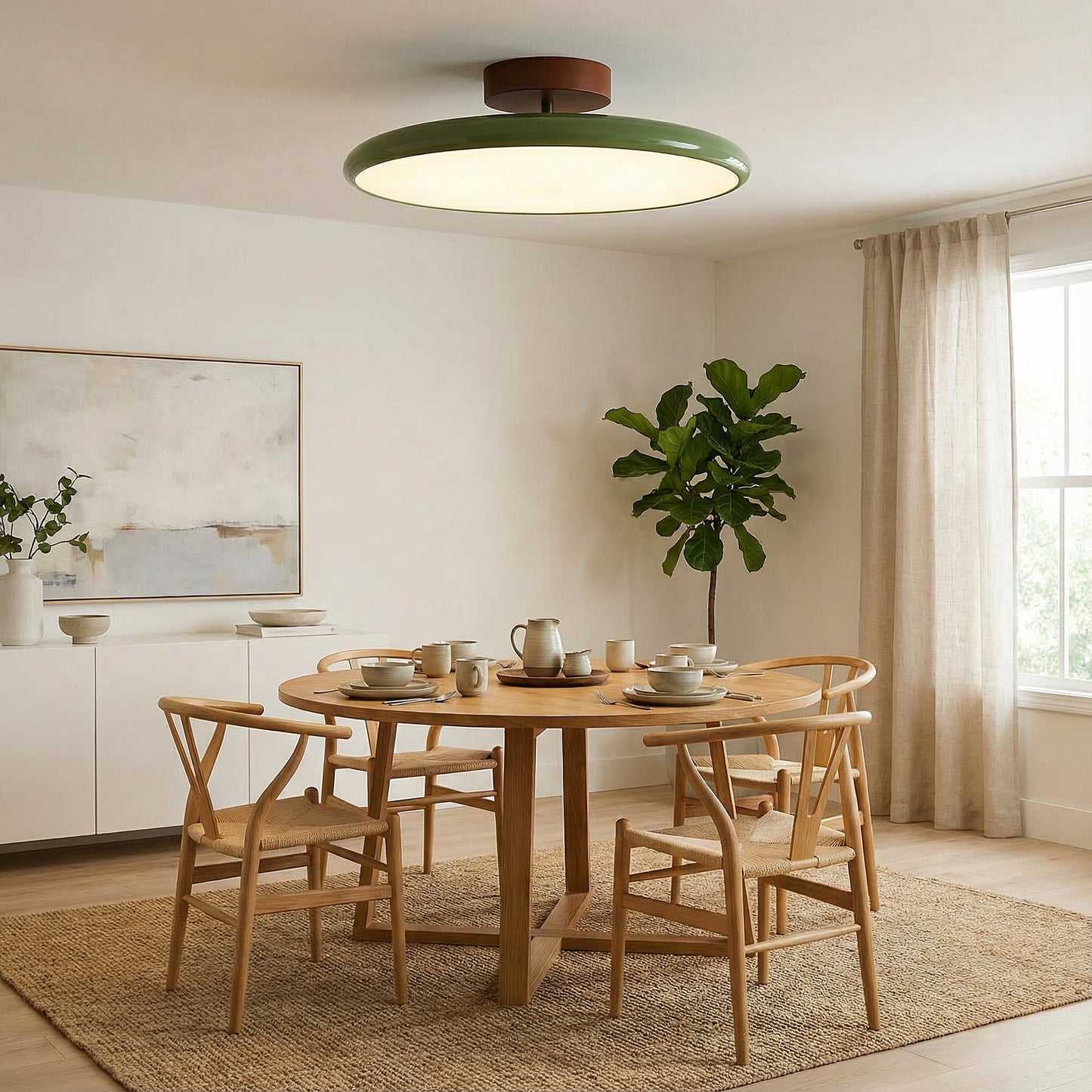 Plafondlamp Retro met Ronde Schijf en Geïntegreerde LED