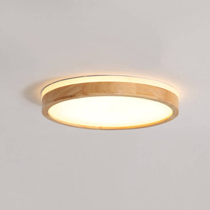 Plafondlamp Scandinavisch met Houten Rand en Dimbare Geïntegreerde LED