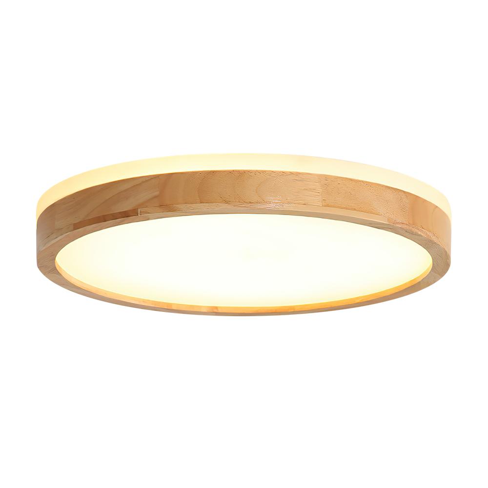 Plafondlamp Scandinavisch met Houten Rand en Dimbare Geïntegreerde LED