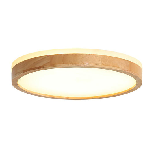 Plafondlamp Scandinavisch met Houten Rand en Dimbare Geïntegreerde LED