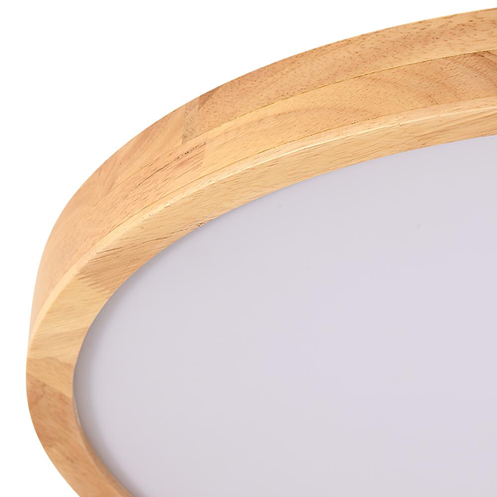 Plafondlamp Scandinavisch met Houten Rand en Dimbare Geïntegreerde LED