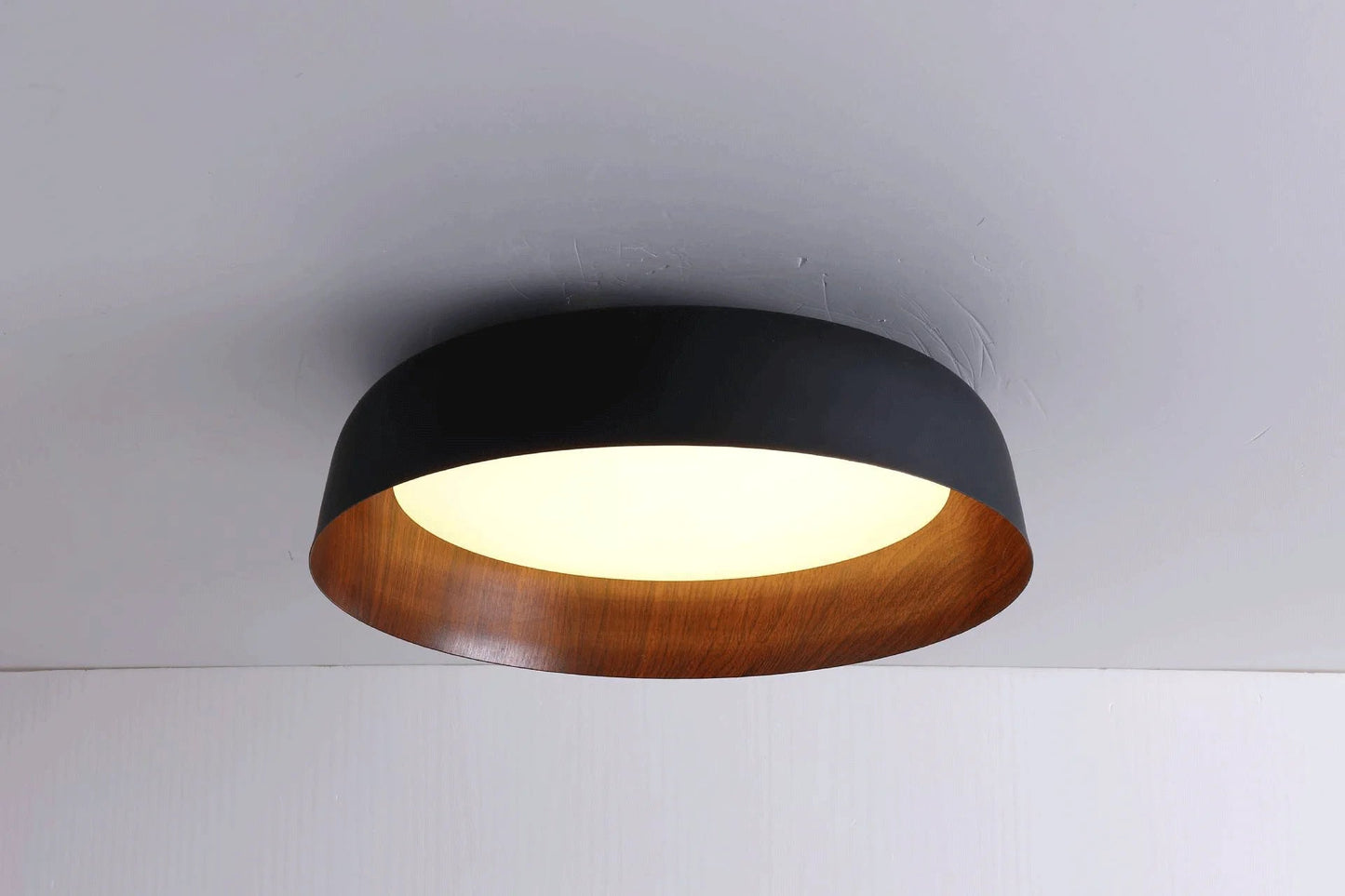 Plafondlamp Scandinavisch met Houtlook Kap en Geïntegreerde LED