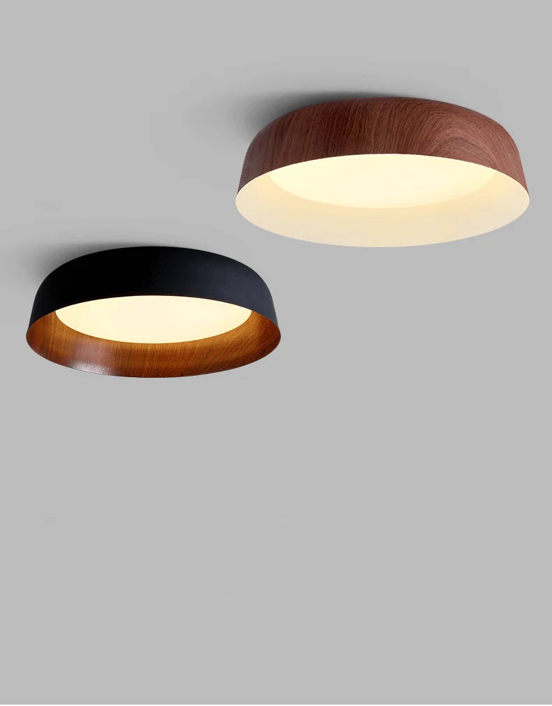 Plafondlamp Scandinavisch met Houtlook Kap en Geïntegreerde LED