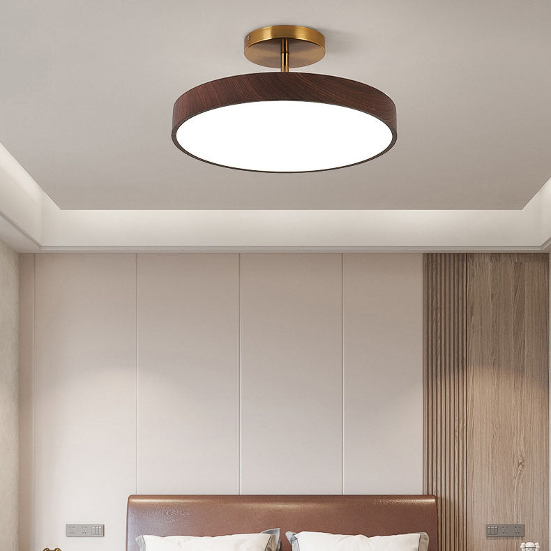Plafondlamp Scandinavisch met Ronde Houten Rand en Geïntegreerde LED