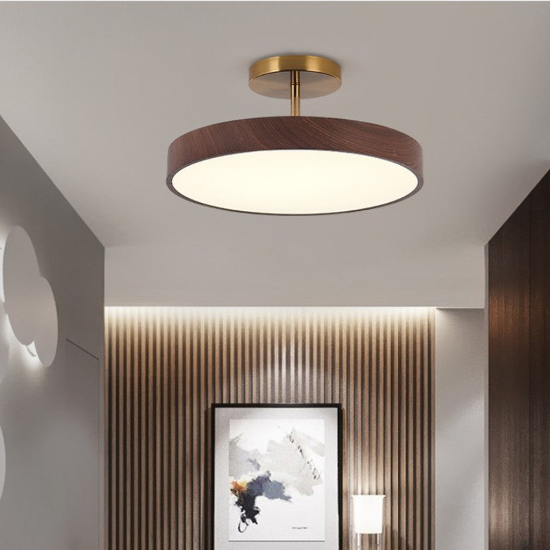 Plafondlamp Scandinavisch met Ronde Houten Rand en Geïntegreerde LED