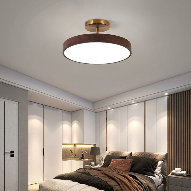 Plafondlamp Scandinavisch met Ronde Houten Rand en Geïntegreerde LED
