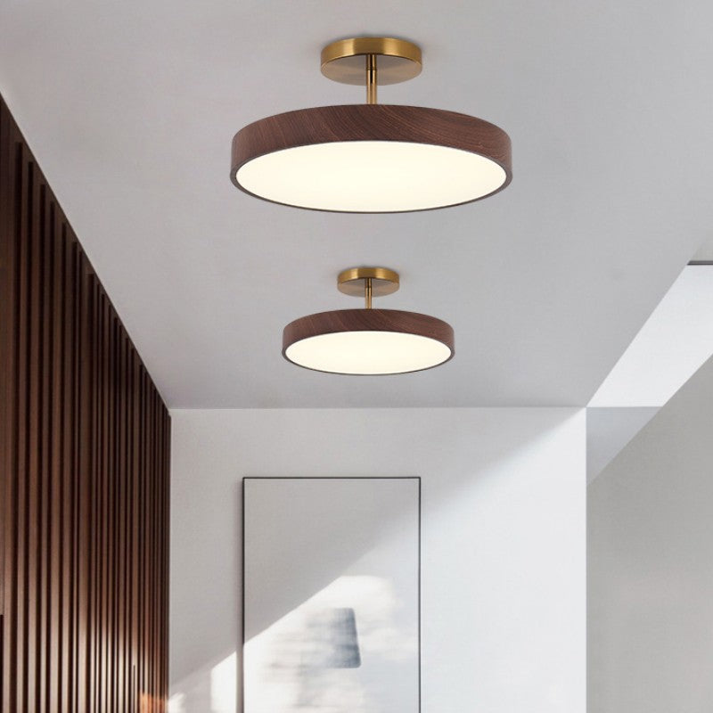 Plafondlamp Scandinavisch met Ronde Houten Rand en Geïntegreerde LED