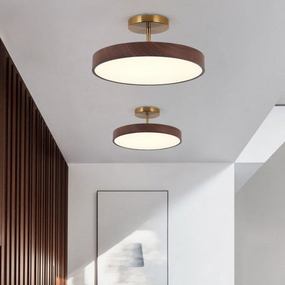 Plafondlamp Scandinavisch met Ronde Houten Rand en Geïntegreerde LED
