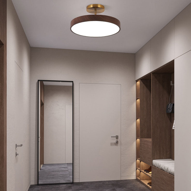 Plafondlamp Scandinavisch met Ronde Houten Rand en Geïntegreerde LED