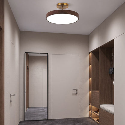 Plafondlamp Scandinavisch met Ronde Houten Rand en Geïntegreerde LED