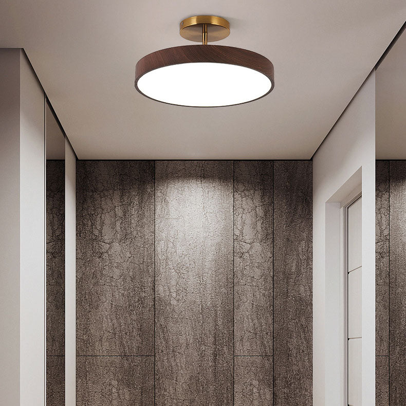 Plafondlamp Scandinavisch met Ronde Houten Rand en Geïntegreerde LED