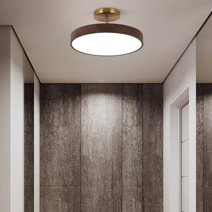 Plafondlamp Scandinavisch met Ronde Houten Rand en Geïntegreerde LED