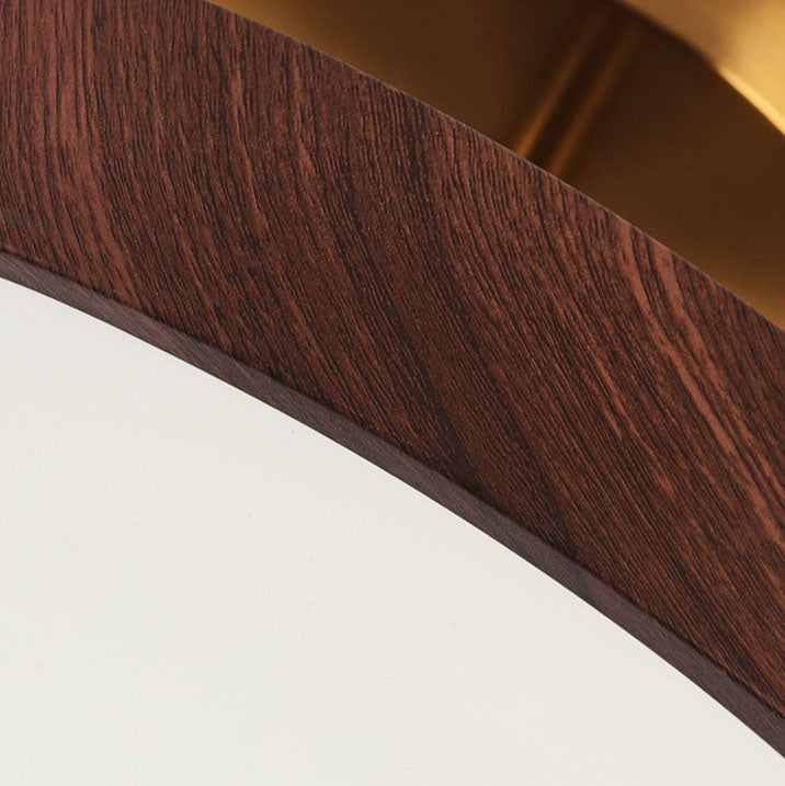 Plafondlamp Scandinavisch met Ronde Houten Rand en Geïntegreerde LED