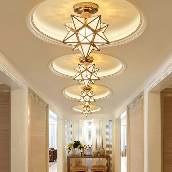 Plafondlamp Stervorm Modern met Geometrische Kap en E27 Fitting