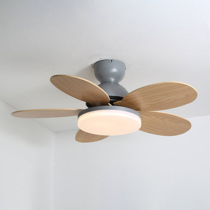 Plafondventilator met Lamp Bloembladdesign DC Motor 6 Snelheden