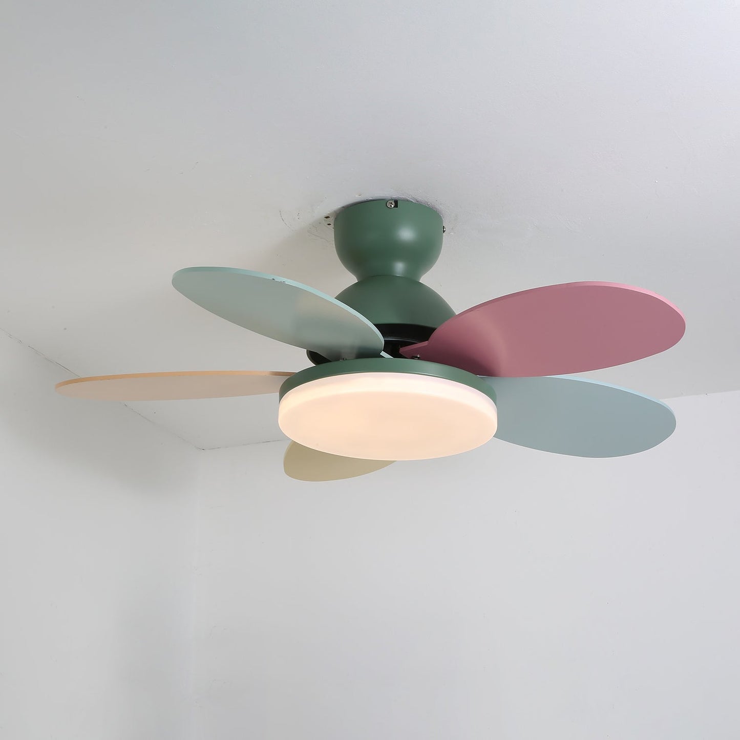 Plafondventilator met Lamp Bloembladdesign DC Motor 6 Snelheden