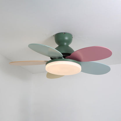 Plafondventilator met Lamp Bloembladdesign DC Motor 6 Snelheden