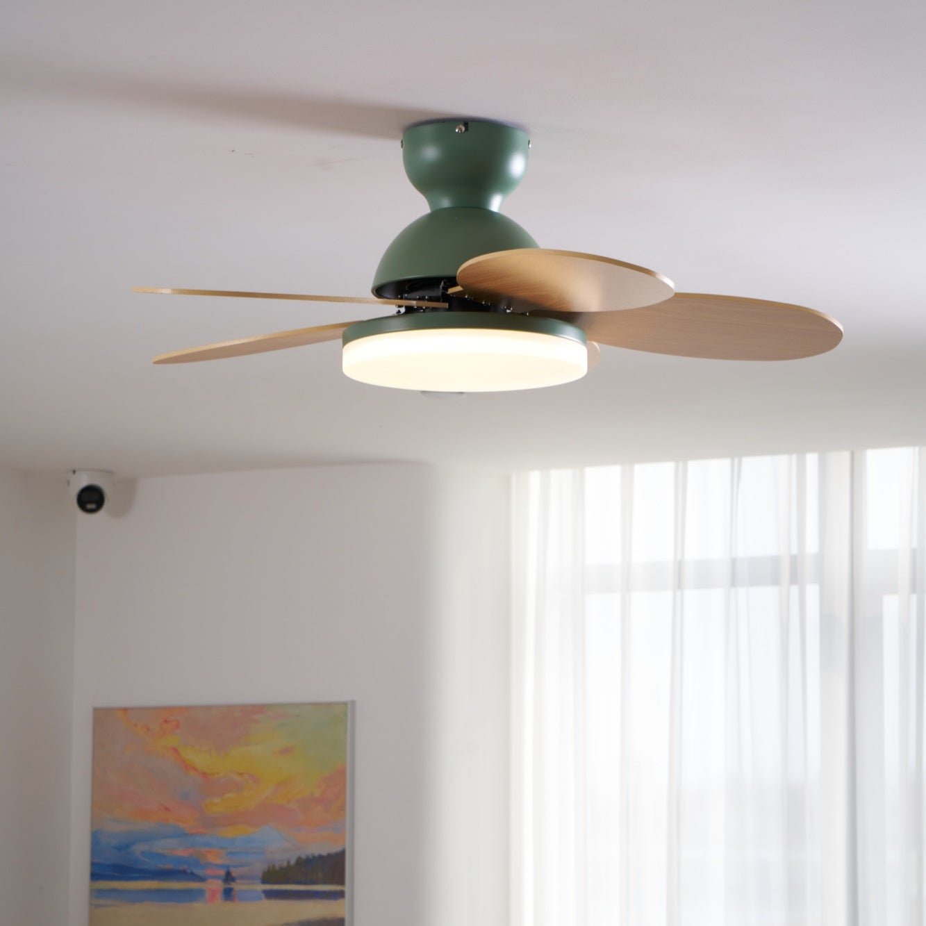 Plafondventilator met Lamp Bloembladdesign DC Motor 6 Snelheden