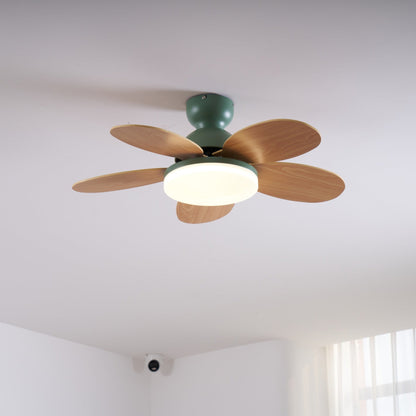 Plafondventilator met Lamp Bloembladdesign DC Motor 6 Snelheden
