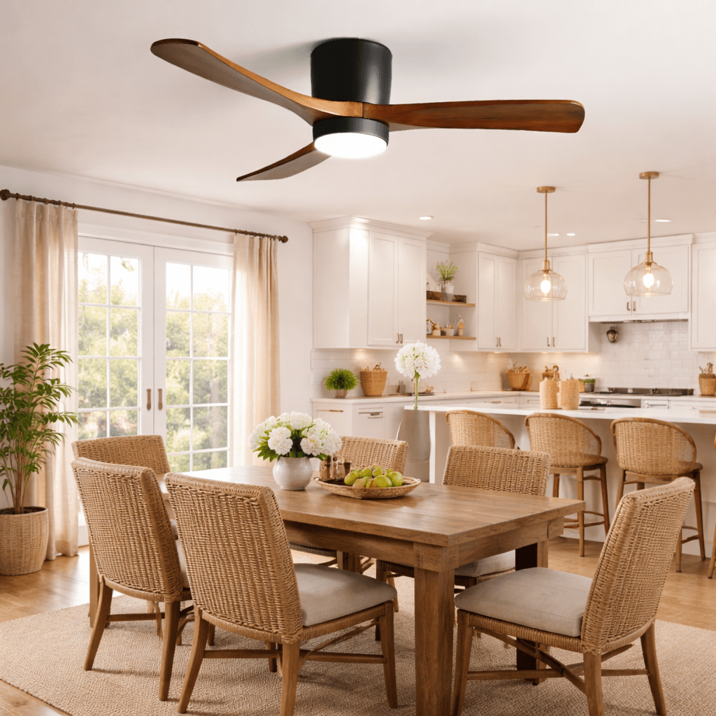 Plafondventilator Scandinavisch met LED Verlichting en Stille DC Motor