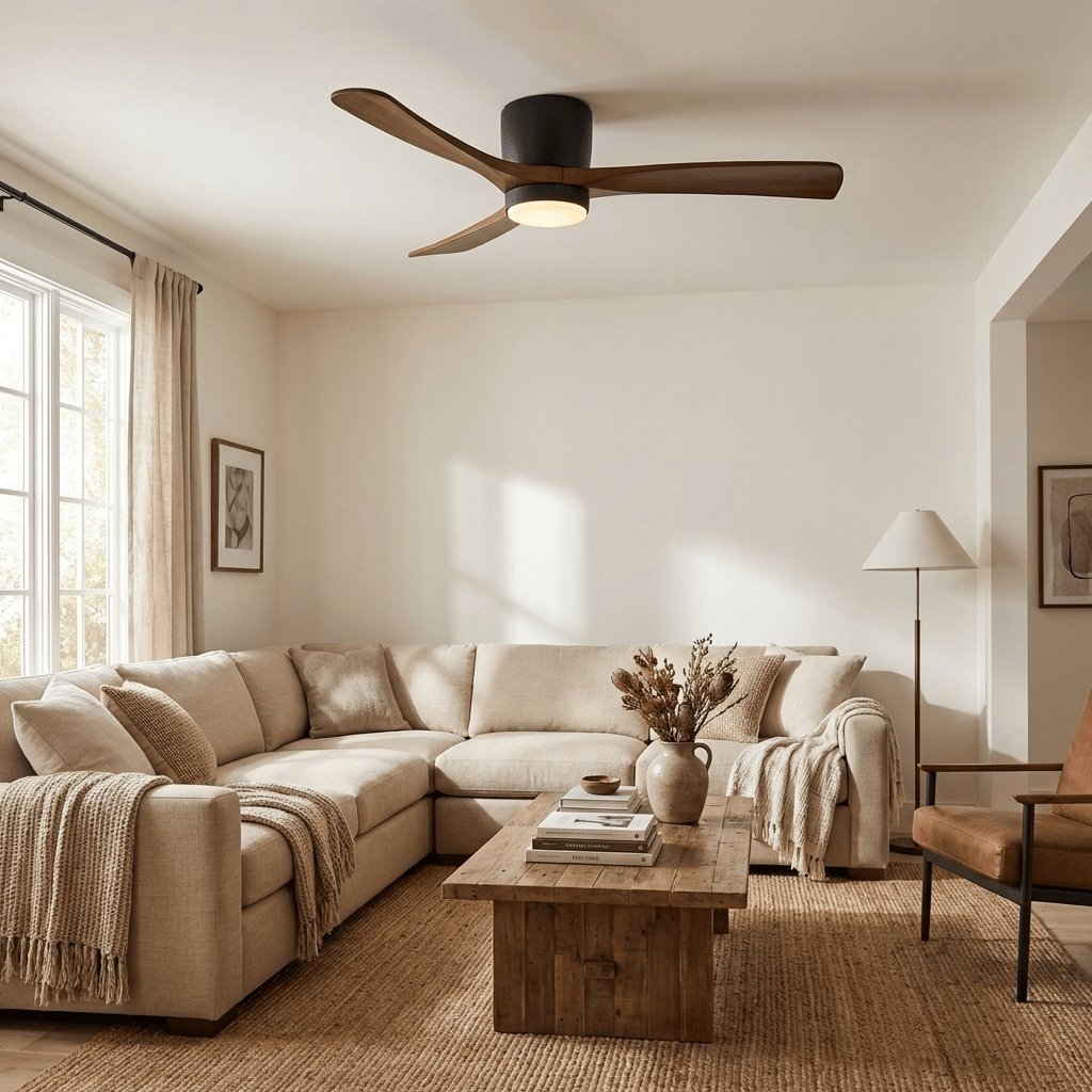 Plafondventilator Scandinavisch met LED Verlichting en Stille DC Motor