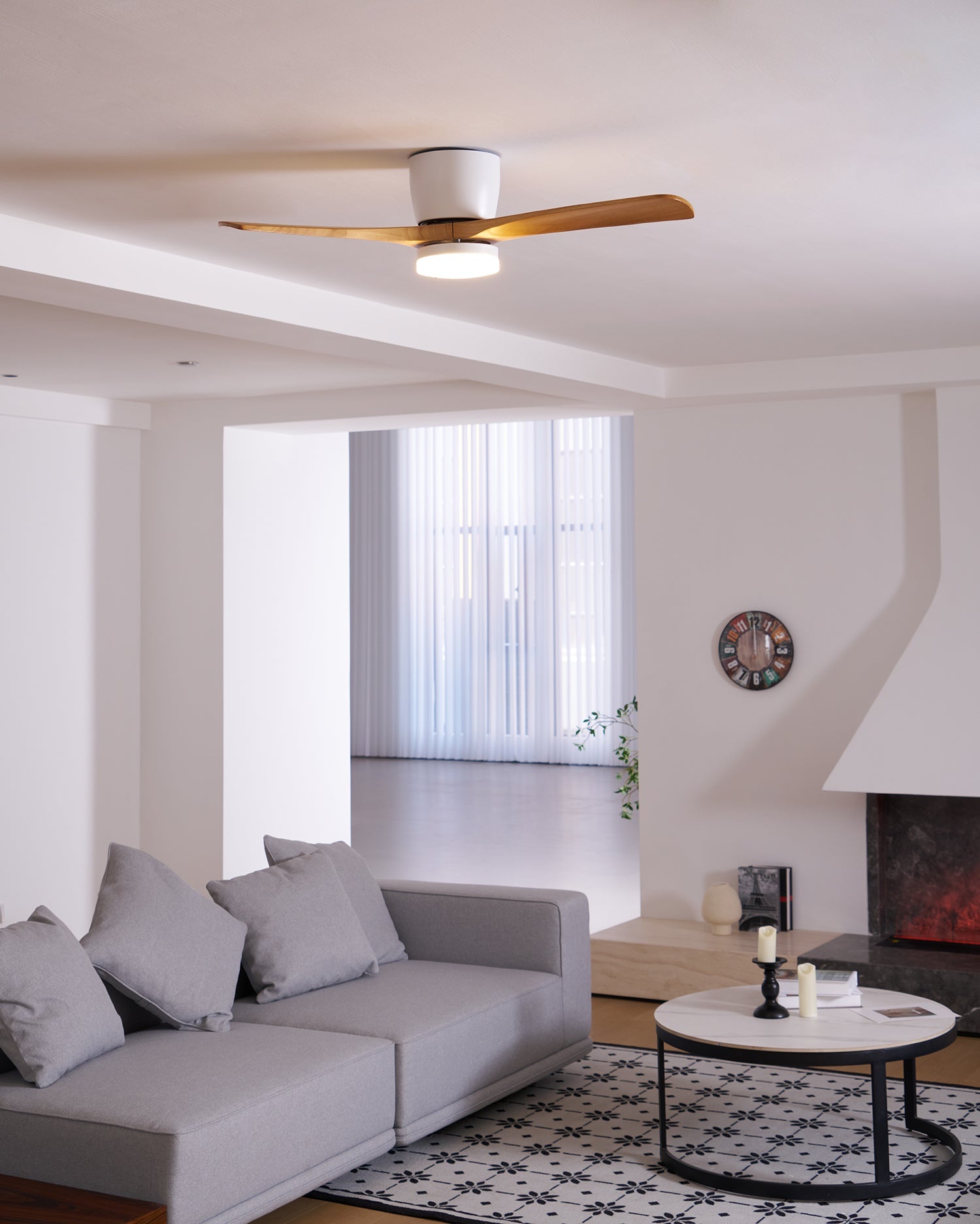 Plafondventilator Scandinavisch met LED Verlichting en Stille DC Motor