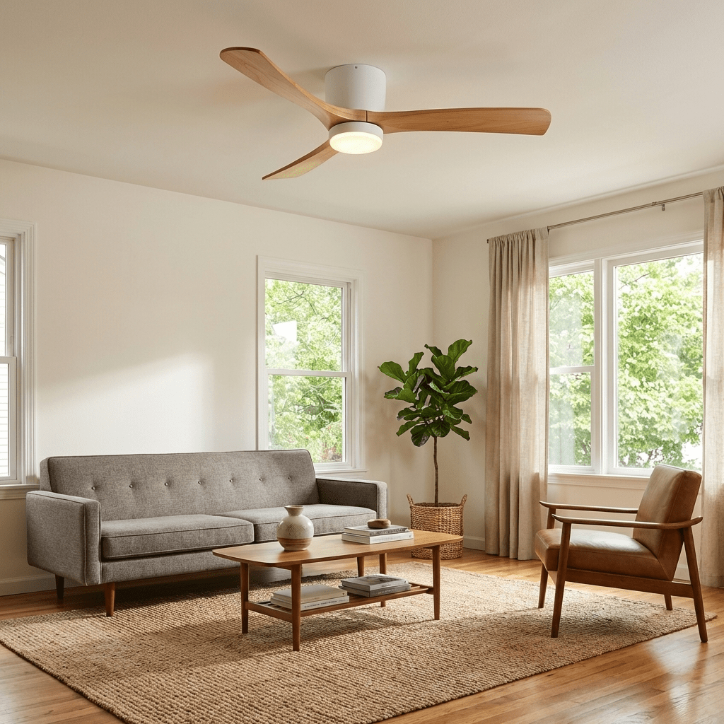 Plafondventilator Scandinavisch met LED Verlichting en Stille DC Motor