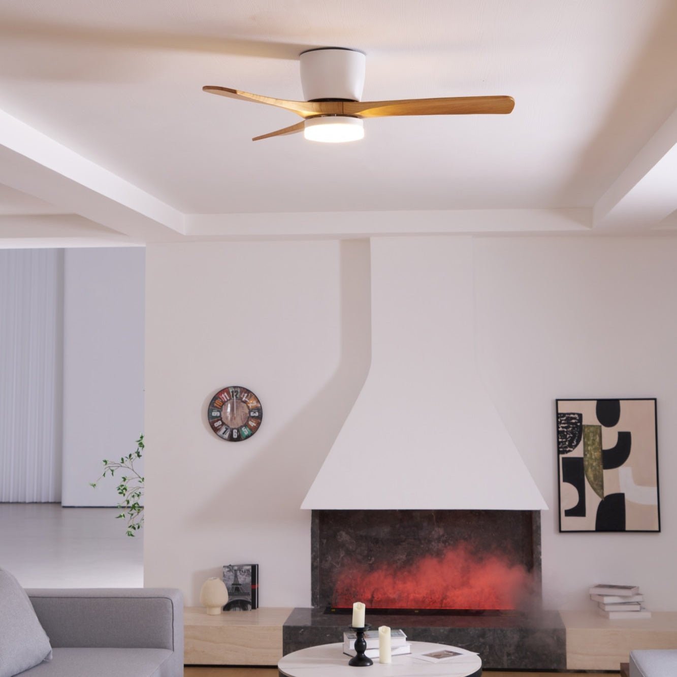Plafondventilator Scandinavisch met LED Verlichting en Stille DC Motor